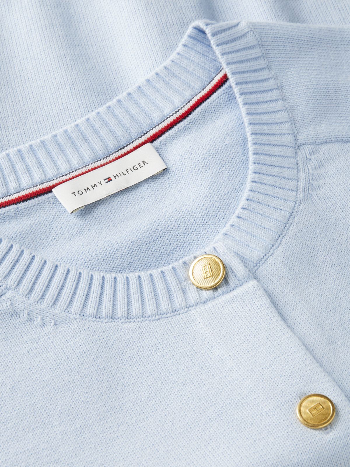 Slim Gold-Tone Button Jersey Cardigan — Blue