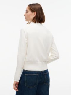 Slim Gold-Tone Button Jersey Cardigan — Yellow 4