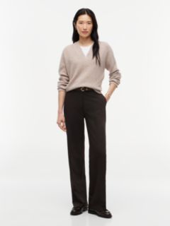Pure Wool V-Neck Jumper — Brown 2
