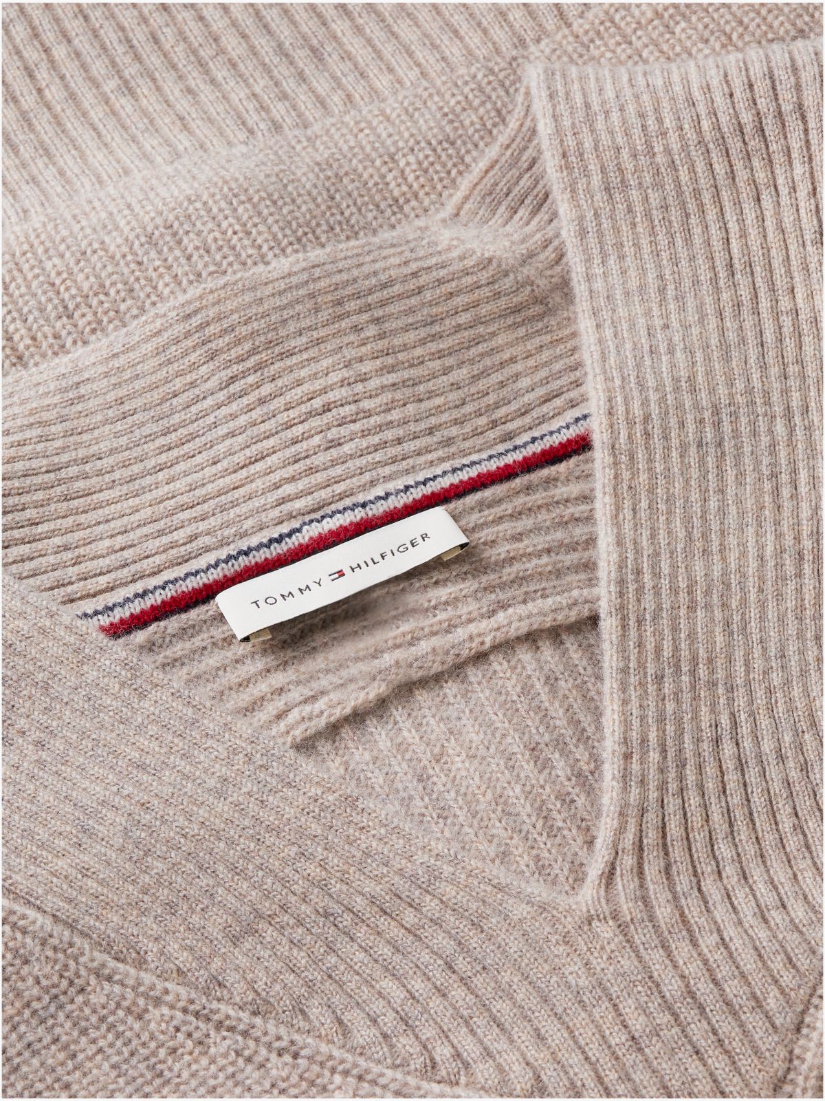 Pure Wool V-Neck Jumper — Brown