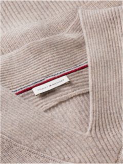 Pure Wool V-Neck Jumper — Brown 6