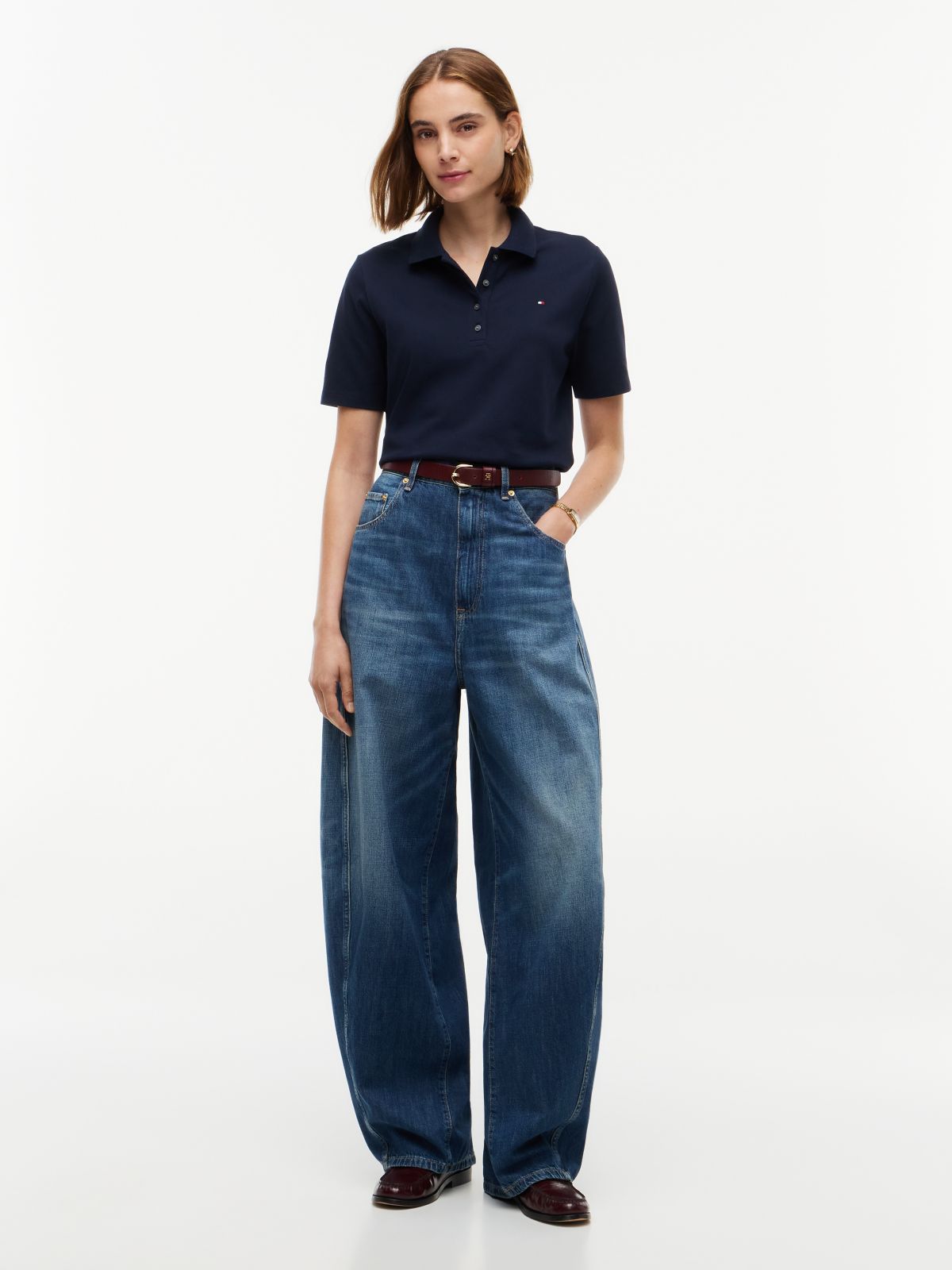 High Rise Loose Balloon Jeans — Denim
