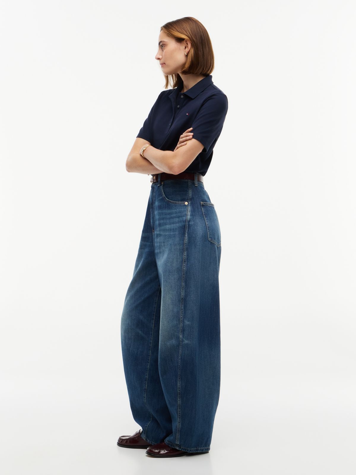 High Rise Loose Balloon Jeans — Denim