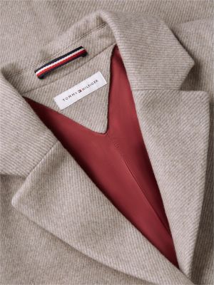 grey wool blend slim single breasted coat for women tommy hilfiger