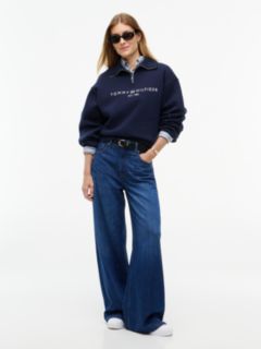 Fleece Relaxed Quarter-Zip Sweatshirt — Blue 2