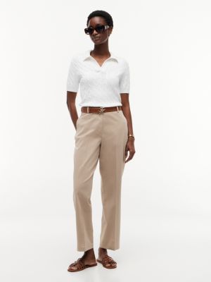 chino slim droit délavé beige pour femmes tommy hilfiger