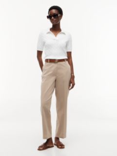 Washed Slim Straight Chinos — Beige 1