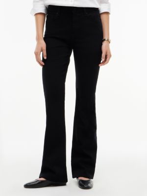 black skye bootcut jeans in schwarz mit mittelhohem bund für damen - tommy hilfiger