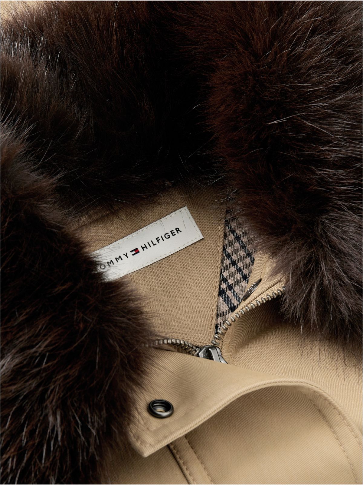 Faux Fur Collar Oversized Bomber Jacket — Beige