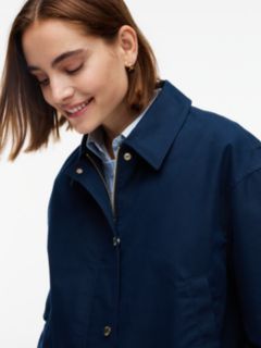 Faux Fur Collar Oversized Bomber Jacket — Blue 4