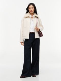 Double-Faced Wool Blend Relaxed Jacket — Beige 2
