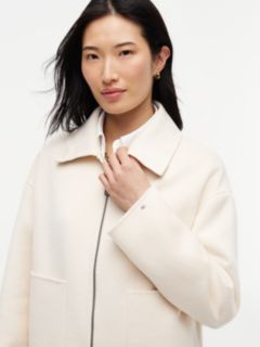Double-Faced Wool Blend Relaxed Jacket — Beige 4