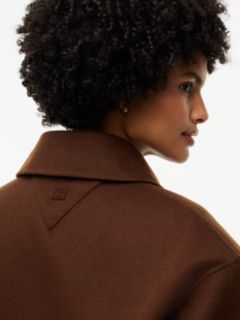 Double-Faced Wool Blend Relaxed Jacket — Brown 4