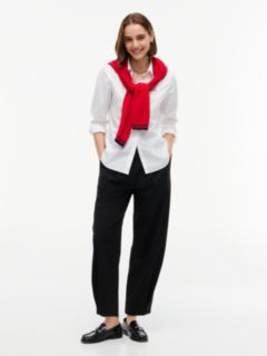 Travel Button Cuff Barrel Trousers — Black 2