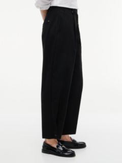 Travel Button Cuff Barrel Trousers — Black 4