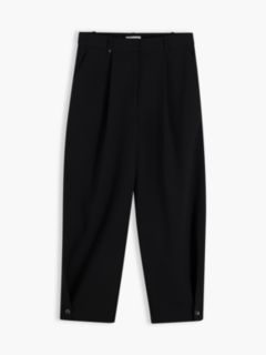 Travel Button Cuff Barrel Trousers — Black 6