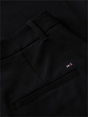 pantalon barrel à chevilles boutonnées de voyage noir pour femmes tommy hilfiger