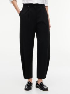 Travel Button Cuff Barrel Trousers — Black 1