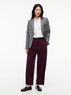 Travel Button Cuff Barrel Trousers — Red 2