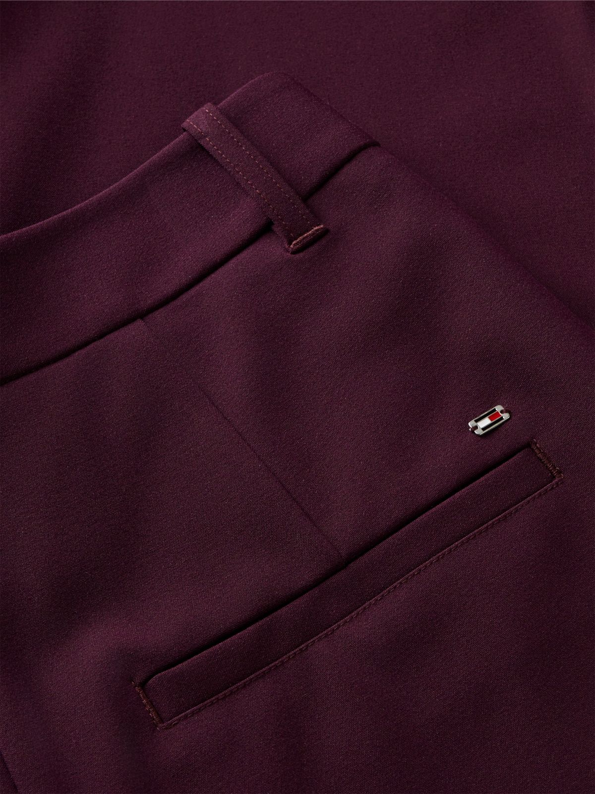 Travel Button Cuff Barrel Trousers — Red