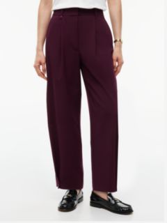 Travel Button Cuff Barrel Trousers — Red 1