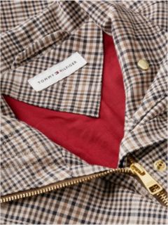 Check Raglan Sleeve Relaxed Cape Coat — Brown 6
