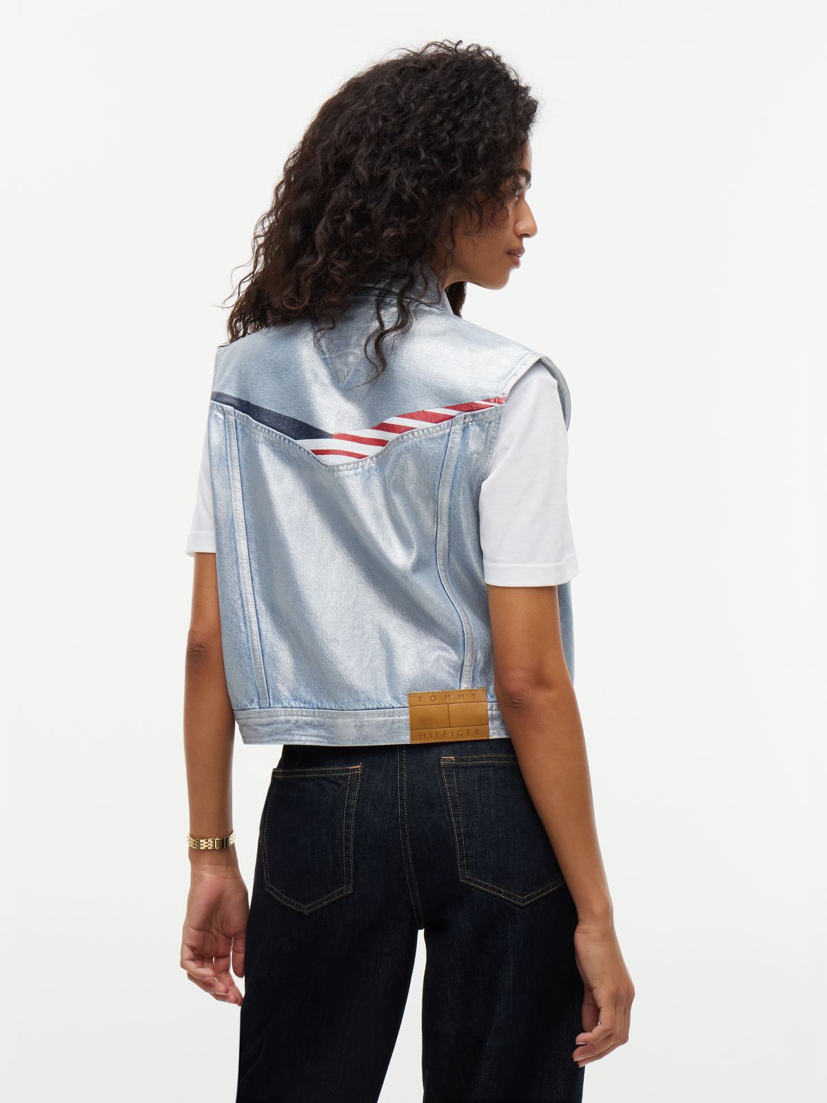 TH x Cadillac Formula 1® Team Austin Metallic Denim Vest — Blue