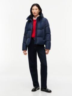 Drawstring Hooded Down Jacket — Blue 2