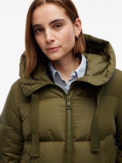 Drawstring Hooded Down Jacket — Green 3
