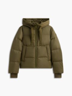 Drawstring Hooded Down Jacket — Green 6