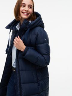 Down Drawstring Hooded Coat — Blue 2