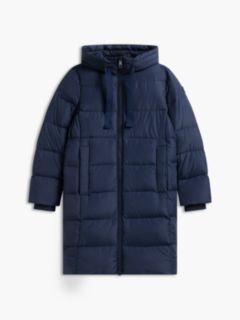 Down Drawstring Hooded Coat — Blue 5