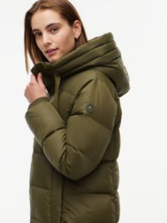 Down Drawstring Hooded Coat — Green 2