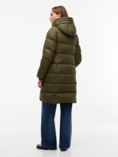 Down Drawstring Hooded Coat — Green 4