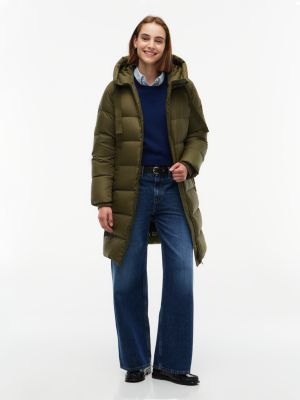 green down drawstring hooded coat for women tommy hilfiger