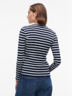 Flag Embroidery Slim Long Sleeve T-Shirt — Blue 4