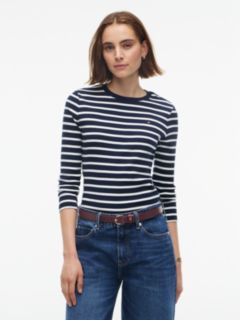 Flag Embroidery Slim Long Sleeve T-Shirt — Blue 1