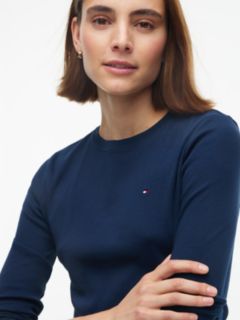 Flag Embroidery Slim Long Sleeve T-Shirt — Blue 3