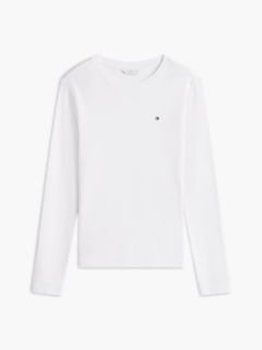 Flag Embroidery Slim Long Sleeve T-Shirt — White 5