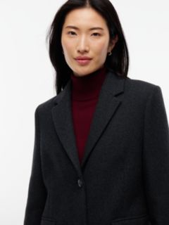 Manteco Wool Blend Slim Single Breasted Coat — Grey 2